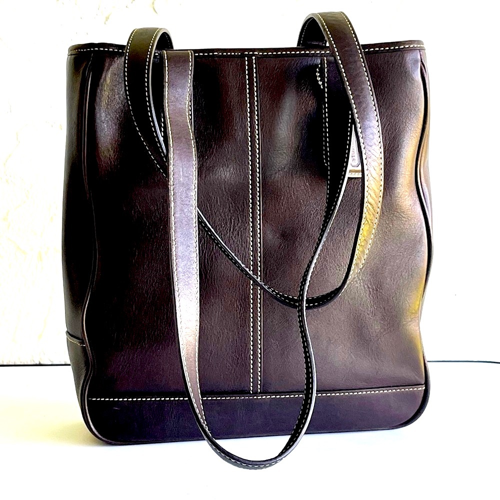♦️HOST PICK♦️VINTAGE COACH 7776 DEEP BROWN GLOVE LEATHER SATCHEL SHOULDE…